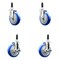 Service Caster 5 Inch 316SS Blue Poly Swivel 3/4 Inch Expanding Stem Caster Brake SCC, 2PK SS316EX20S514-PPUB-BLUE-2-TLB-2-34 - alternate 1